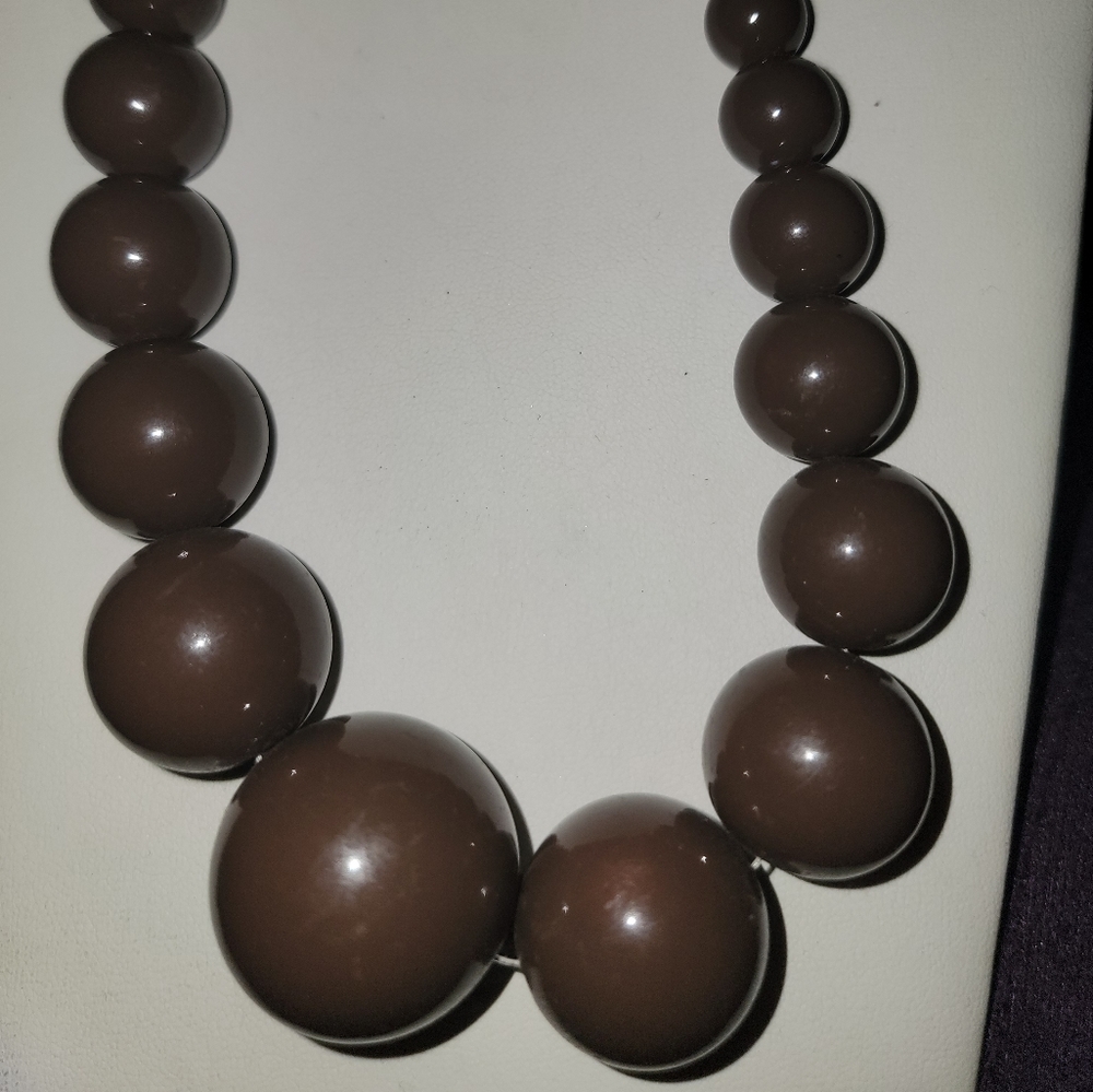 Chocolate colored necklace and earrings